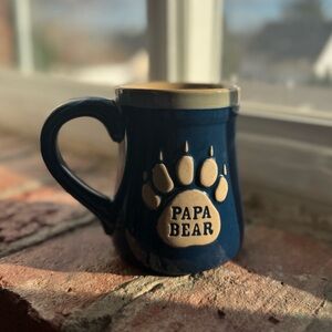 Papa Bear Navy Blue Mug